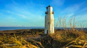The well photographed Southerness Lighthouse on a superb day