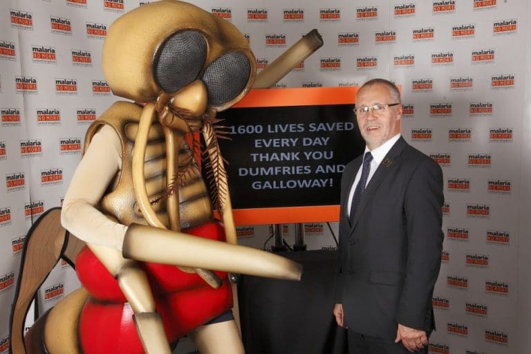 Russell Brown thanks Dumfries and Galloway for supporting UK action, helping save 1600 lives every day from malaria