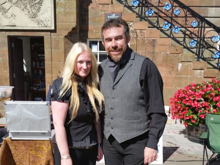 Murray The Magician in Dumfries Town Centre for In Our Town Plainstanes Performance