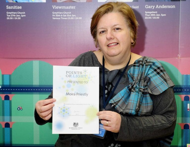 DUMFRIES WOMAN NAMED AS ‘POINT OF LIGHT’ BY PRIME MINISTER FOR HER VOLUNTEER WORK