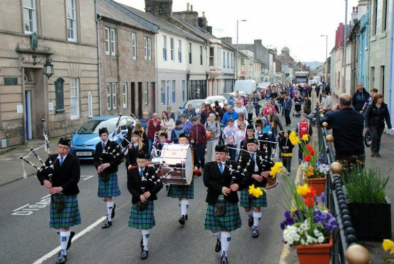 SANQUHAR MARKS VE DAY ANNIVERSARY WITH TORCHLIT PARADE