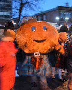 Hamish the Haggis at big Burns supper 2014