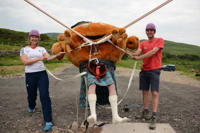 Olympic Gold Medalist & 6 Foot Haggis Launch World’s Biggest Human Sling Shot In Dumfries And Galloway
