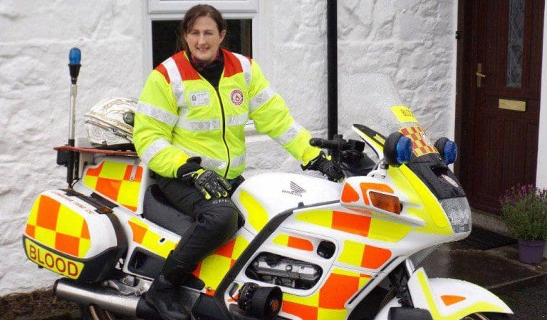 MAIDEN VOYAGE FOR DUMFRIES AND GALLOWAY BLOOD BIKE VOLUNTEER IS PIONEERING TRIP