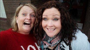 Jane Alexander With Eastriggs head teacher Joanne Aitken
