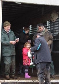 Stair Estates Factor David Greer and his daughter Joni presenting the prizes, this is Jim Donnan receiving the trophy for being the best ploughman in the Confined to Wigtownshire Section.