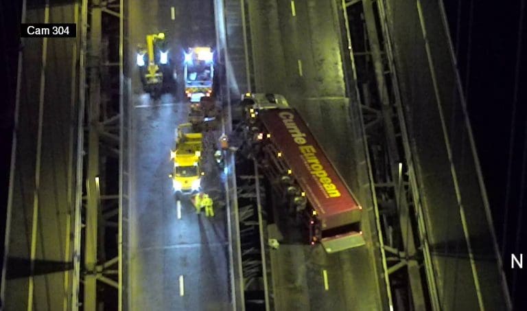 Dumfries Hauliers Lorry Causes Bridge Blockage