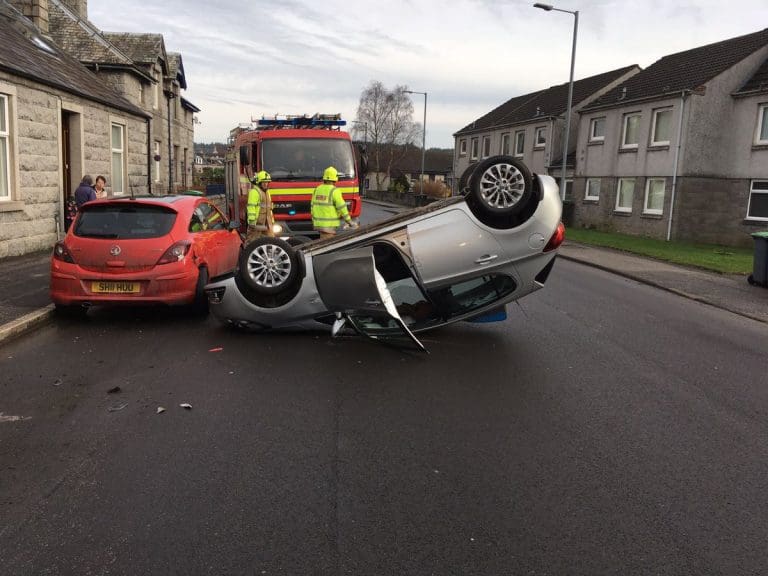 Pensioner Injured As Car Flips On Dalbeattie Street