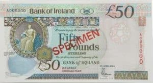 Fake Irish £50 Notes