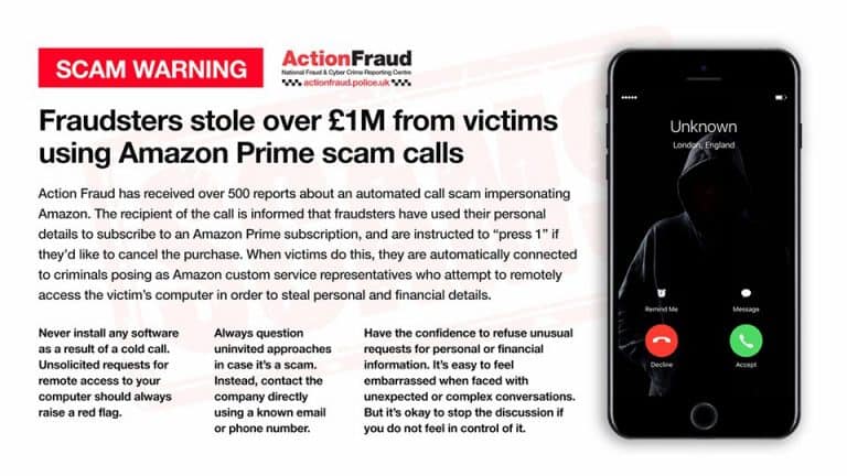 Police Action Fraud – Scam Phone Call Warning