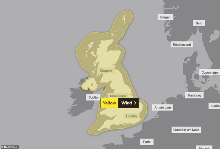 Storm Ciara Set To Hit Britain This weekend