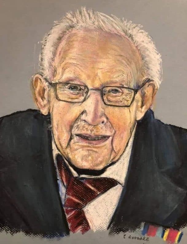 Kirkcudbright Artist's Picture of Captain Sir Tom Moore To Go On Public Display