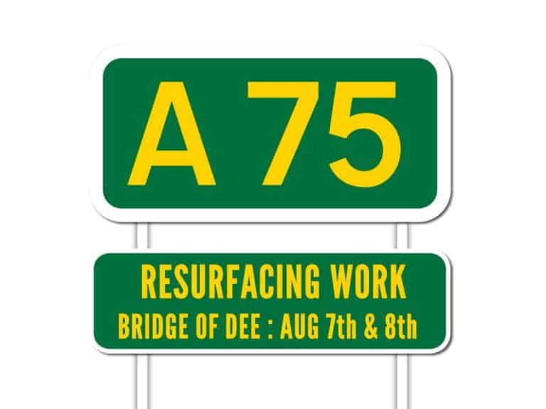 A75 Resurfacing Work & Traffic Convoy System Scheduled At Bridge of Dee