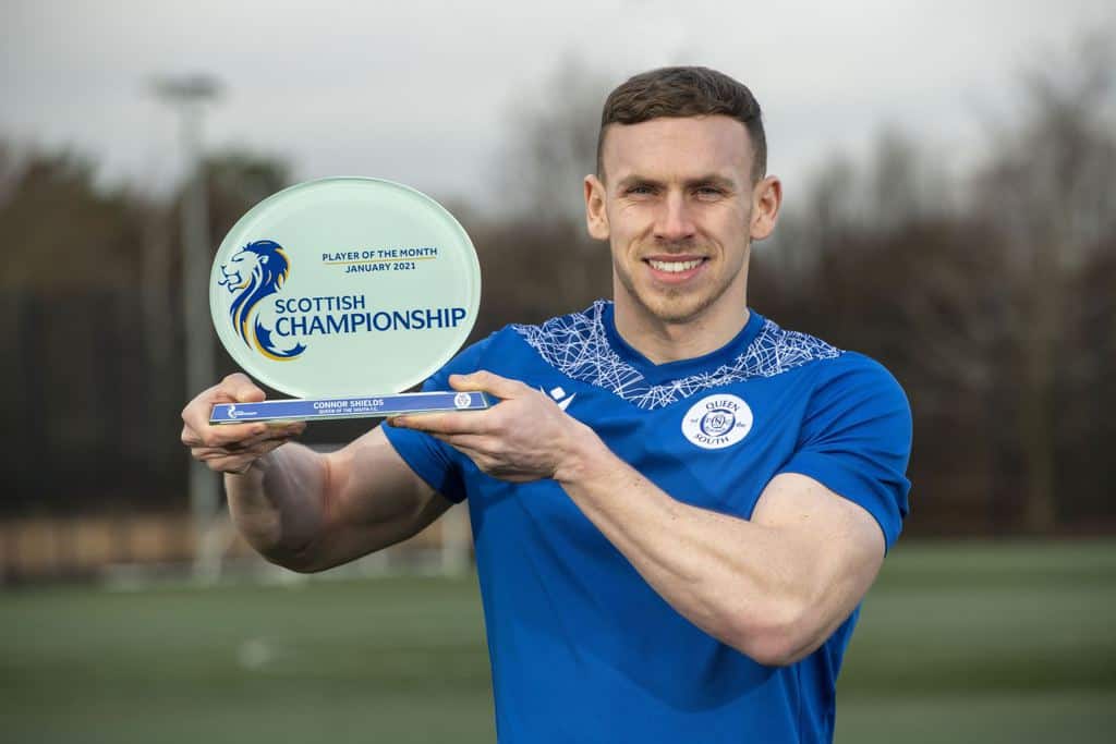 Queens Player Connor Shields is SPFL Championship Player Of The Month