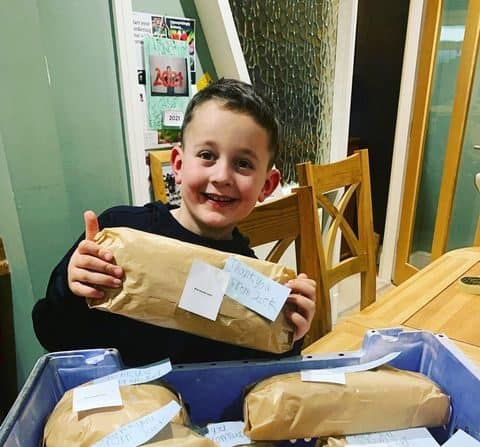 8 YEAR OLD JACK USES HIS 'LOAF' TO MAKE SOME LOCKDOWN DOUGH