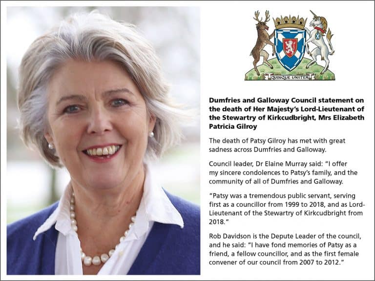 Tributes Pour In For Patsy Gilroy Lord-Lieutenant for The Stewartry