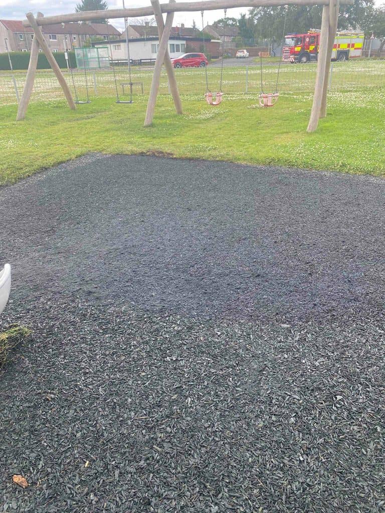 POLICE PROBE FIRE DAMAGE TO LOCHSIDE ROAD PLAYPARK - DUMFRIES