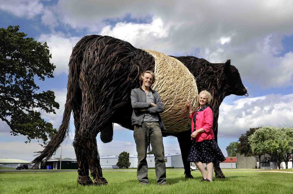ONE-TONNE WICKER BELTIE BULL CREATED BY AUCHENCAIRN ARTISTS HEADS TO ROYAL HIGHLAND SHOWCASE