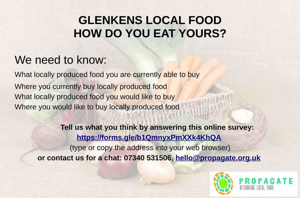 Do you live in the Glenkens? Do you eat food? - Glenkens Food – Local People Survey