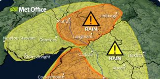 Amber and yellow rain warnings issued Across Dumfries and Galloway