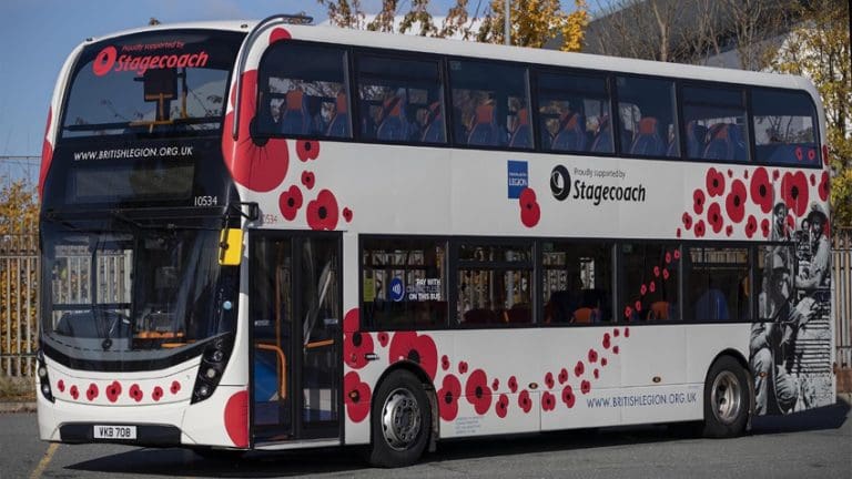 STAGECOACH ANNOUNCES FREE TRAVEL FOR VETERANS AND MILITARY PERSONNEL ACROSS THE UK ON REMEMBRANCE DAY AND REMEMBRANCE SUNDAY