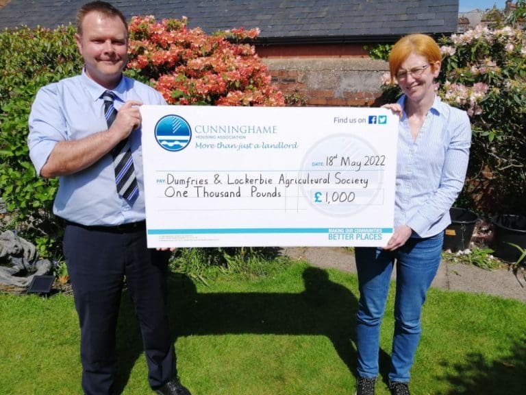Cunninghame Housing Association Present £1000 Cheque To Support Dumfries Show
