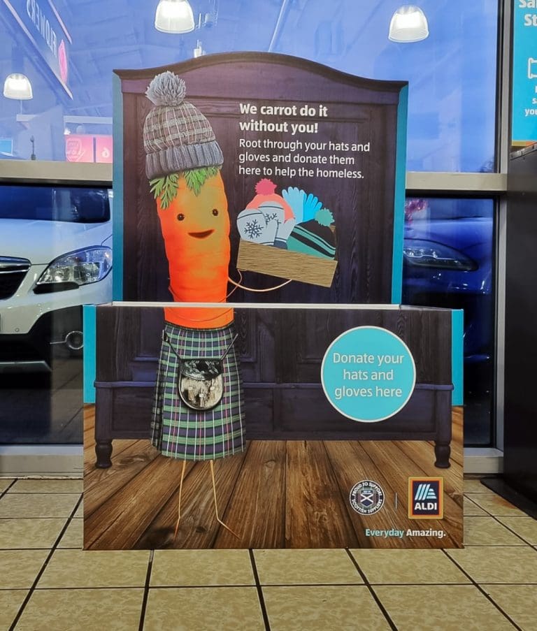 ALDI SCOTLAND LAUNCHES ‘KEEP KEVIN COSY’ CHARITY BOXES TO HELP SCOTLAND’S HOMELESS STAY WARM THIS WINTER 