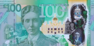 Scottish £100 Banknote Featuring Dumfriesshire Born Dr Flora Murray among the world's 'most beautiful