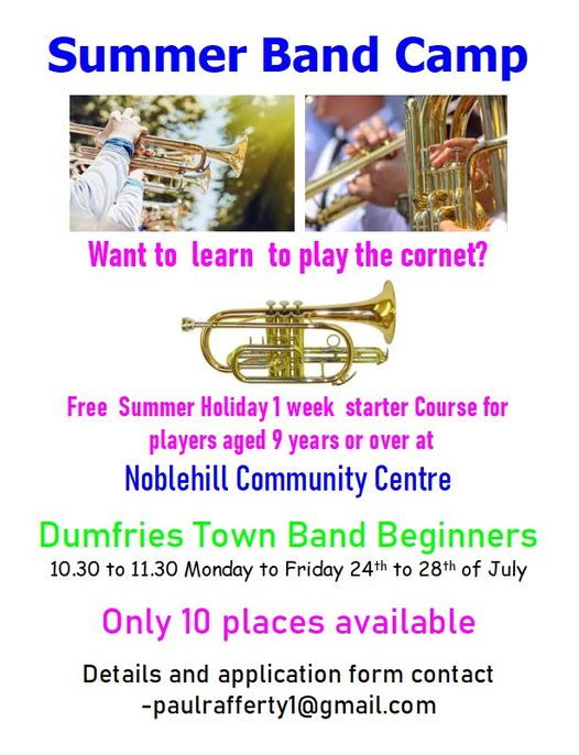 Dumfries Town band to hold Summer Band Camp for brass beginners