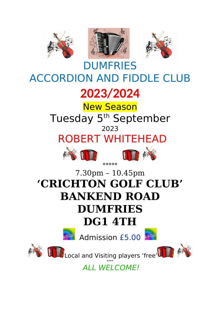 New Season Squeezes In For Dumfries Accordion and Fiddle Club