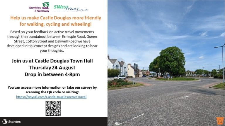Improved Pedestrian & Cycle Access At Castle Douglas Round-About To Be Discussed