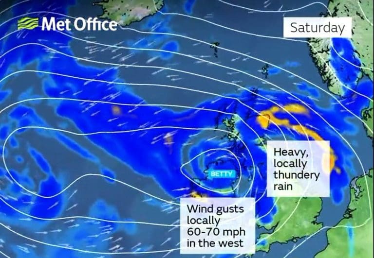 Storm Betty Set To Hit Southwest Scotland On Saturday