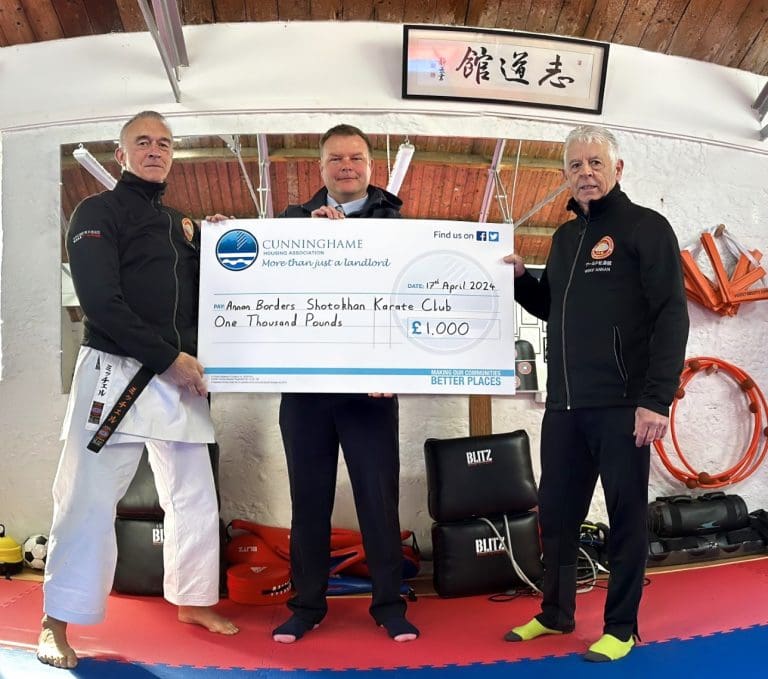 Cunninghame Housing Association Boosts Annan Shotokhan Karate Club with £1,000 Donation
