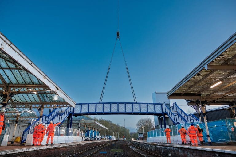 New Multi-Million-Pound Footbridge & Lifts Installed at Dumfries Station