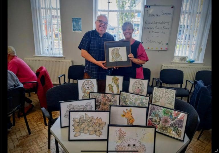 Rotary’s Colouring Competition Brings Colour, Calm, and Blackpool Rock to Gretna Day Centre