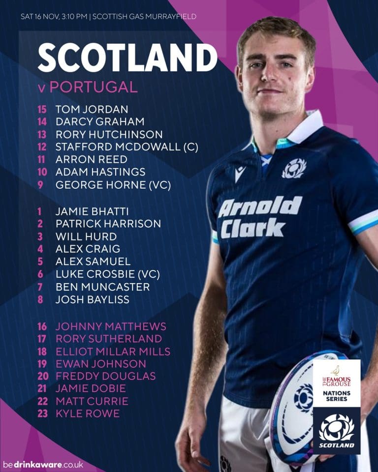 Dundrennan Lad Stafford McDowall Captains Scotland at Murrayfield
