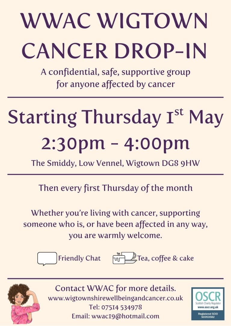 Wigtownshire Wellbeing And Cancer (WWAC) Launch New Drop In Group