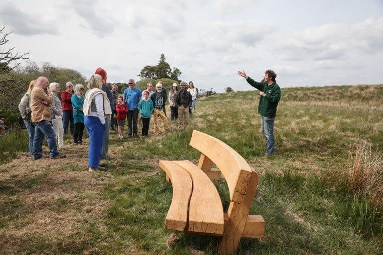 Glaisters Bridge Community Woodland Celebrates The Arrival Of Three Benches Inspired By The Local Landscape