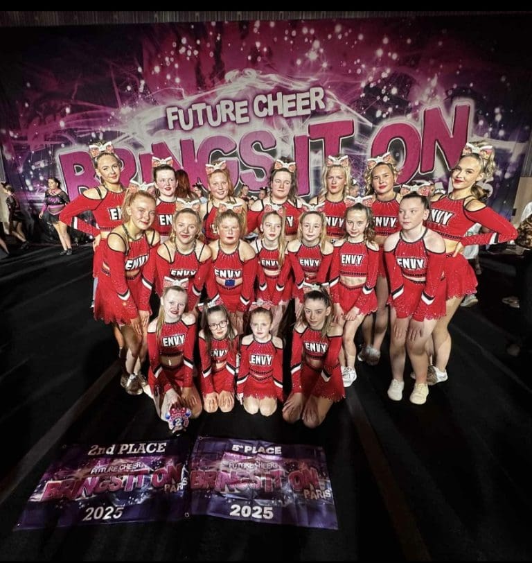 Envy Cheerleaders Represent Region in Paris.