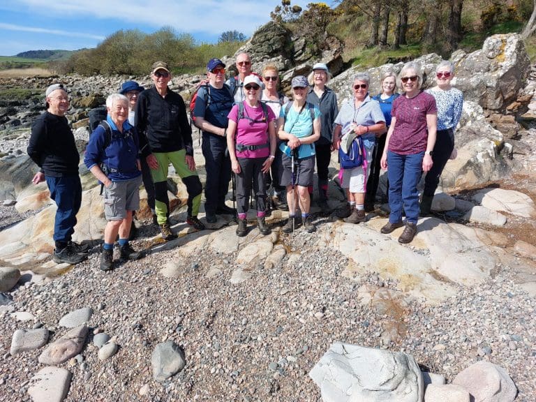 Dumfries and District Ramblers Enjoy Sunshine at Balcary Bay