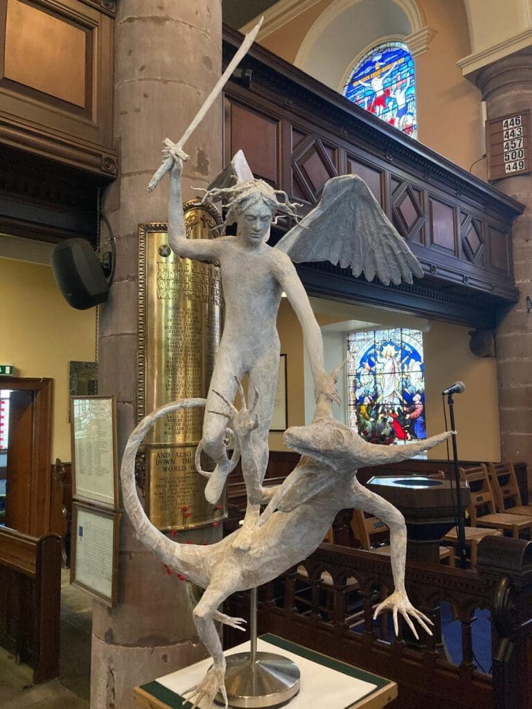 New sculpture of St Michael unveiled namesake church in Dumfries